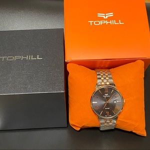 Men’s Stainless Steel Swiss Sapphire Dial Watch